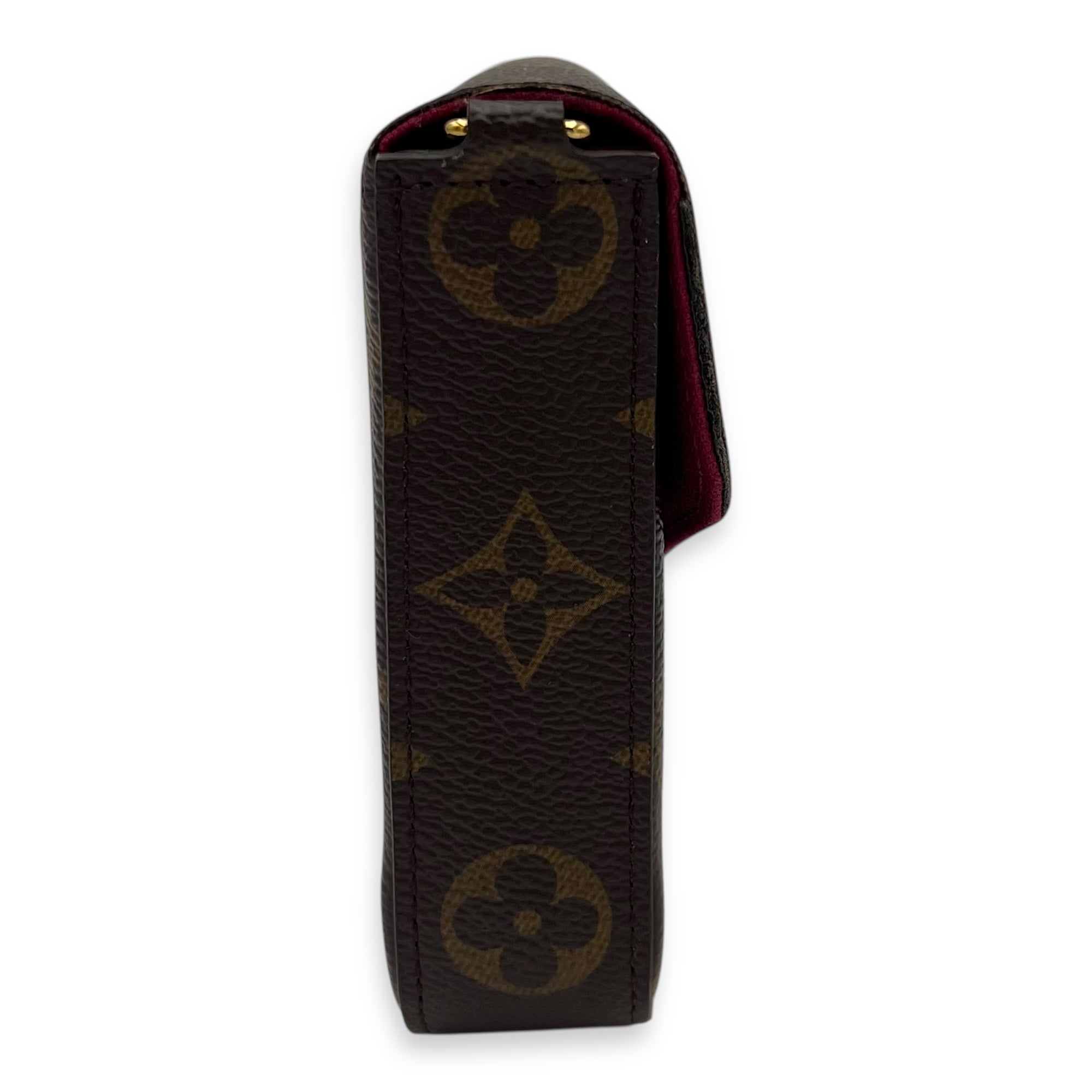 Felicie Crossbody Bag Brown in Monogram Coated Canvas, Gold hardware - Image 4