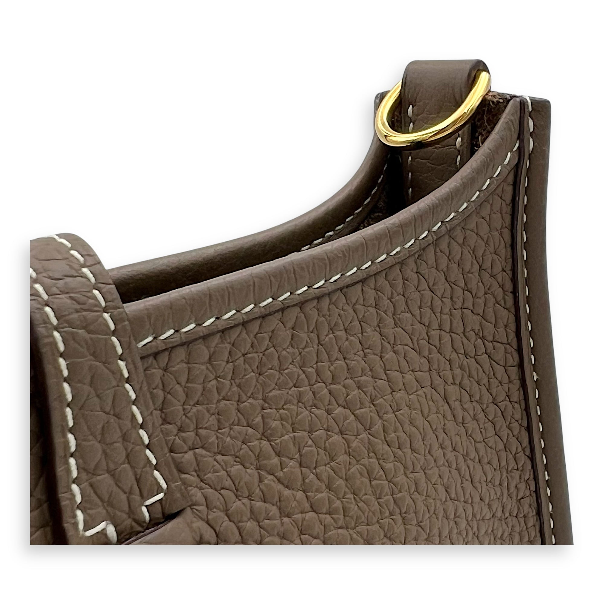 Evelyne TPM Etoupe Crossbody Bag in Clemence, Gold hardware - Image 8