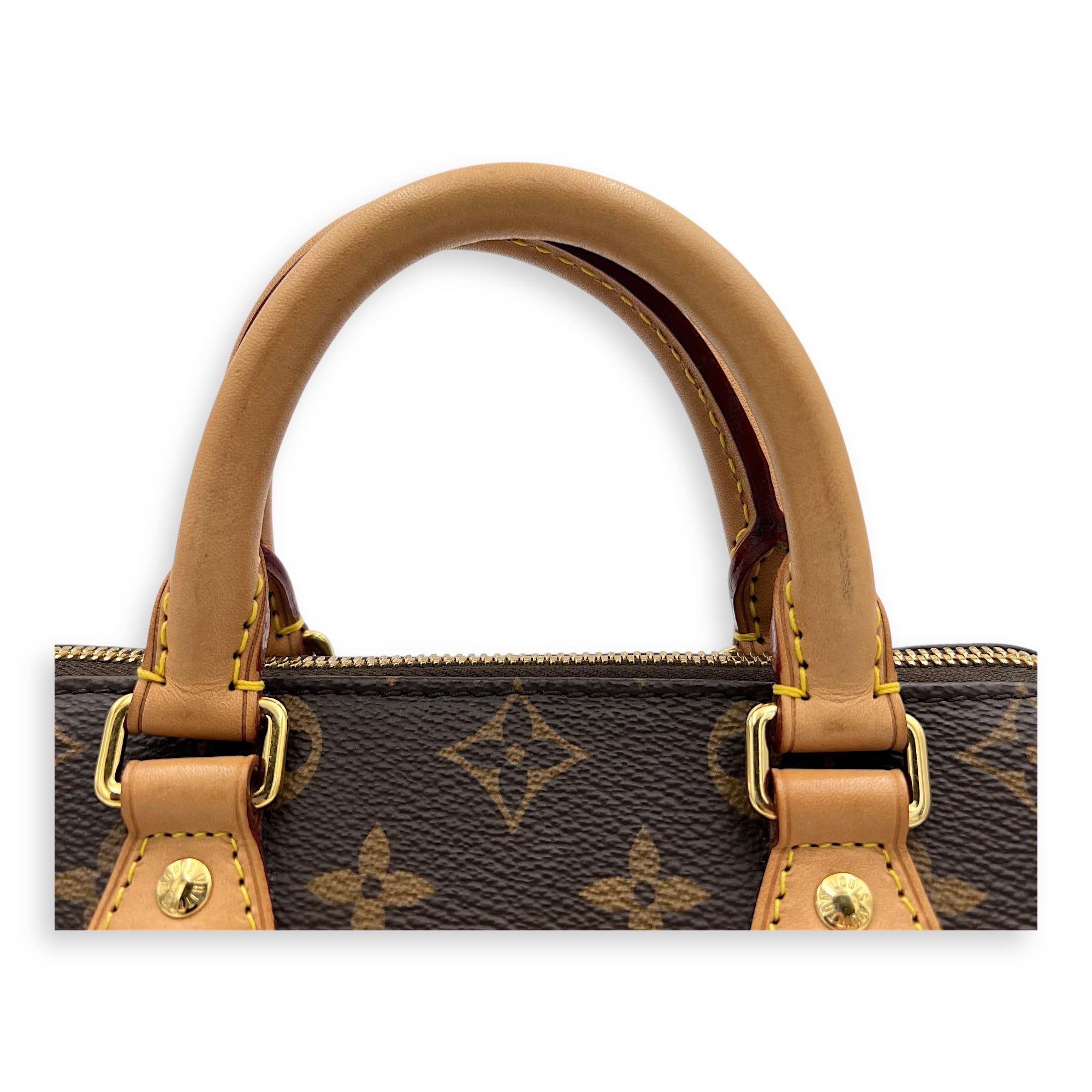 Speedy Bandouliere 20 Brown Top Handle Bag in Monogram Coated Canvas, Gold hardware - Image 8