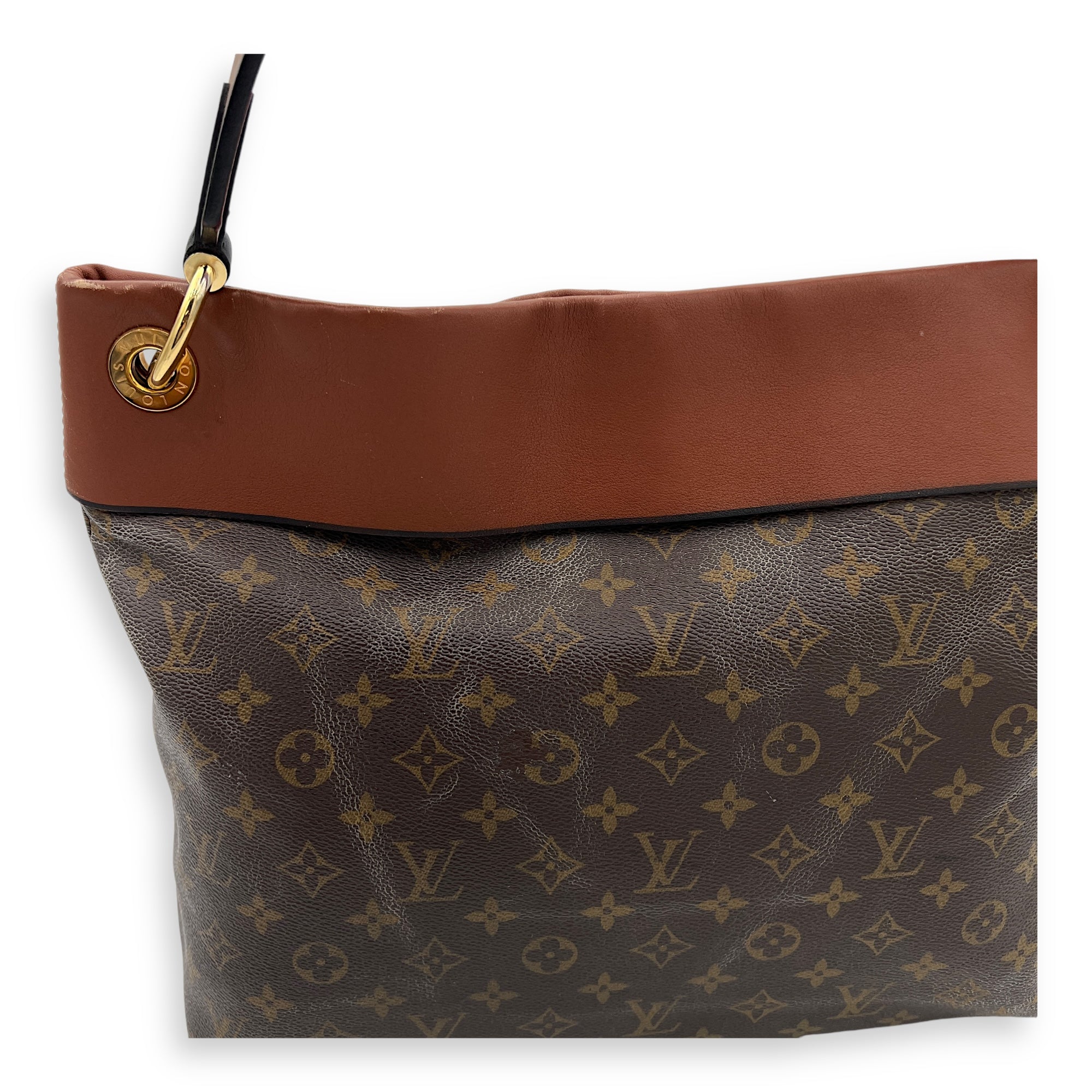 Tuileries Besace Brown Top Handle Bag in Monogram Coated Canvas, Gold hardware - Image 11