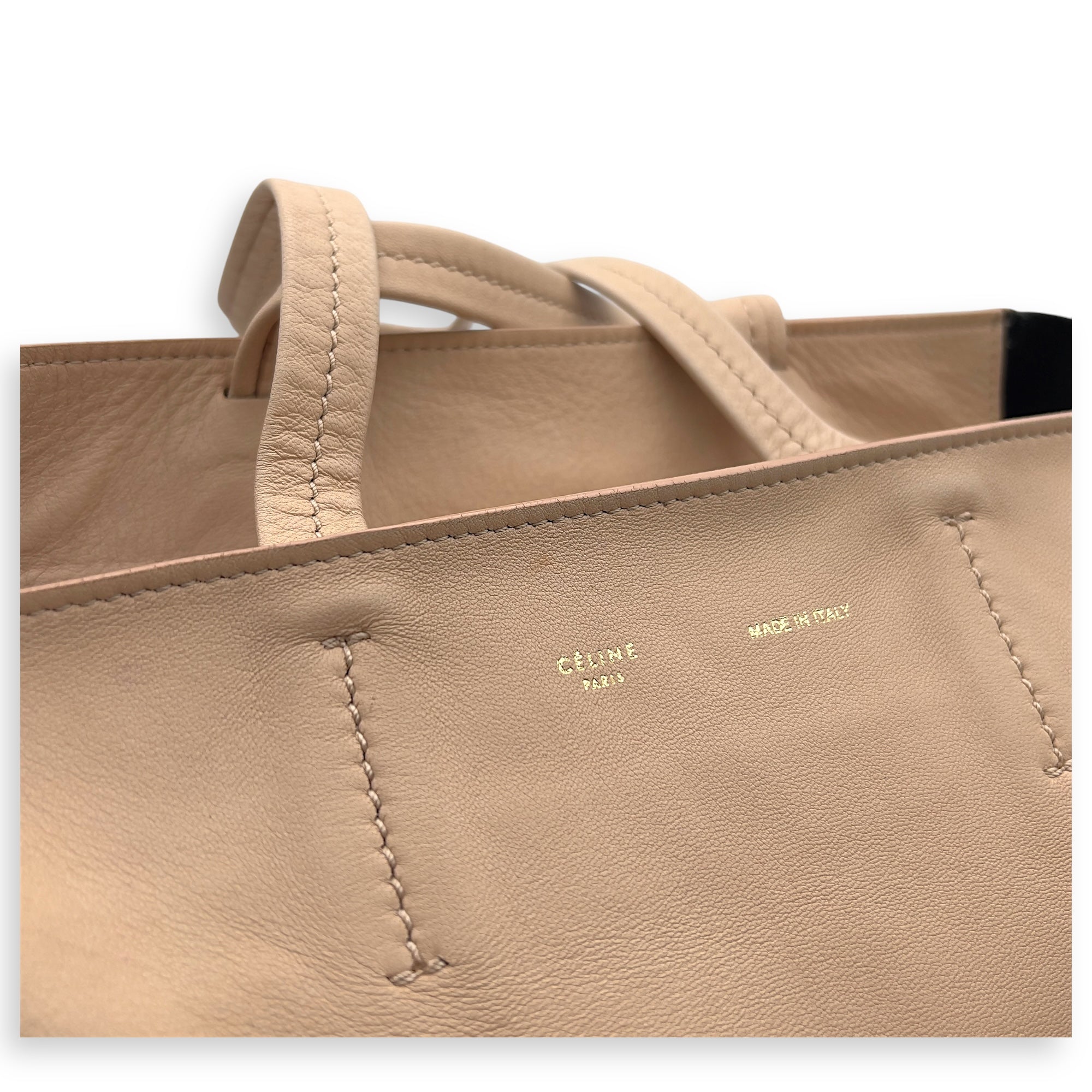 Cabas Tote Bag Beige in Calfskin - Image 9