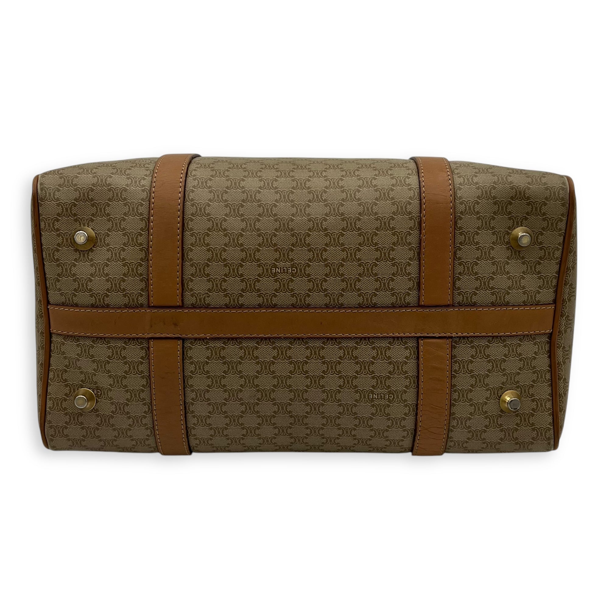 Vintage Macadam Boston Top Handle Bag Beige in Coated Canvas, Gold hardware - Image 6