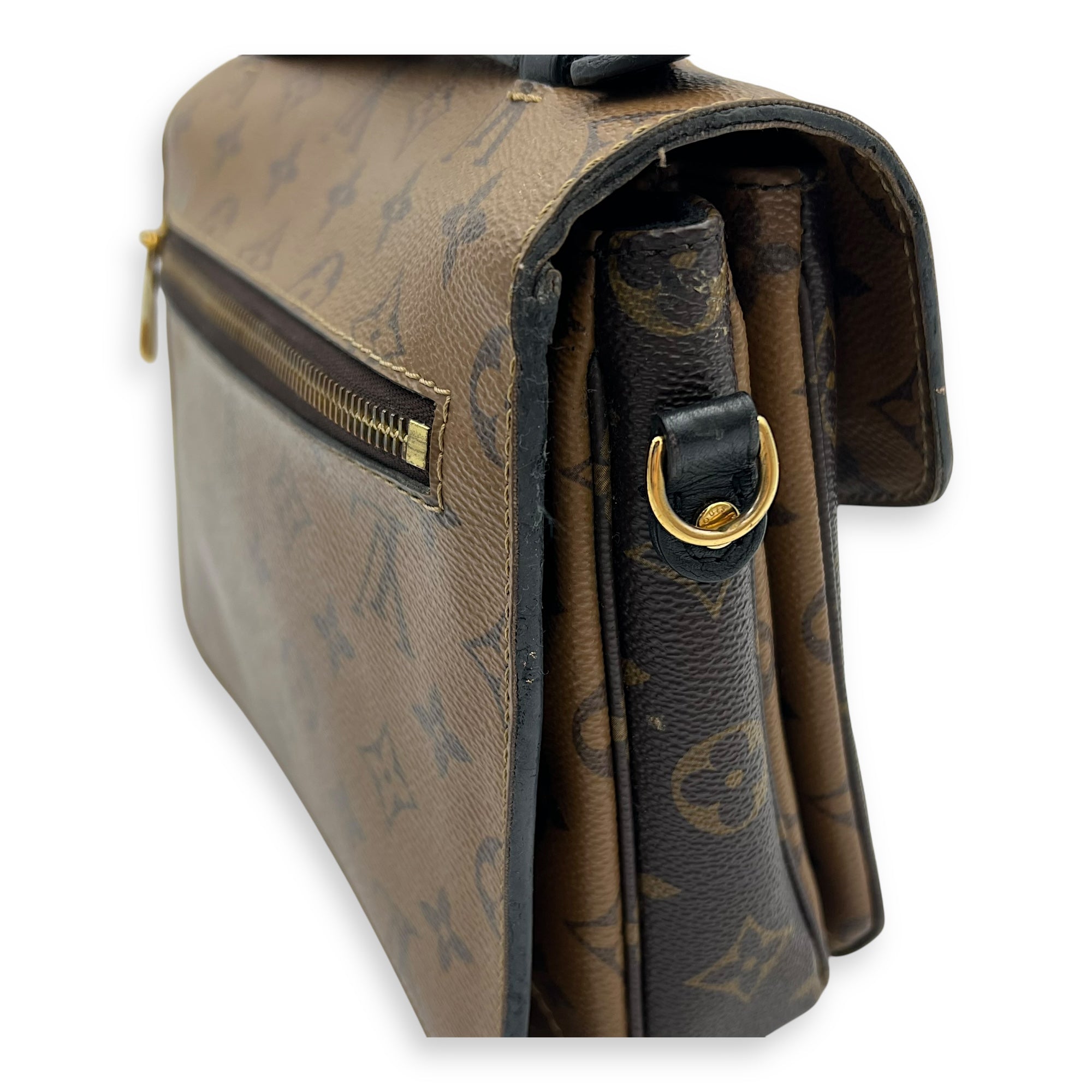 Metis Crossbody Bag Brown in Monogram Coated Canvas, Gold hardware - Image 9