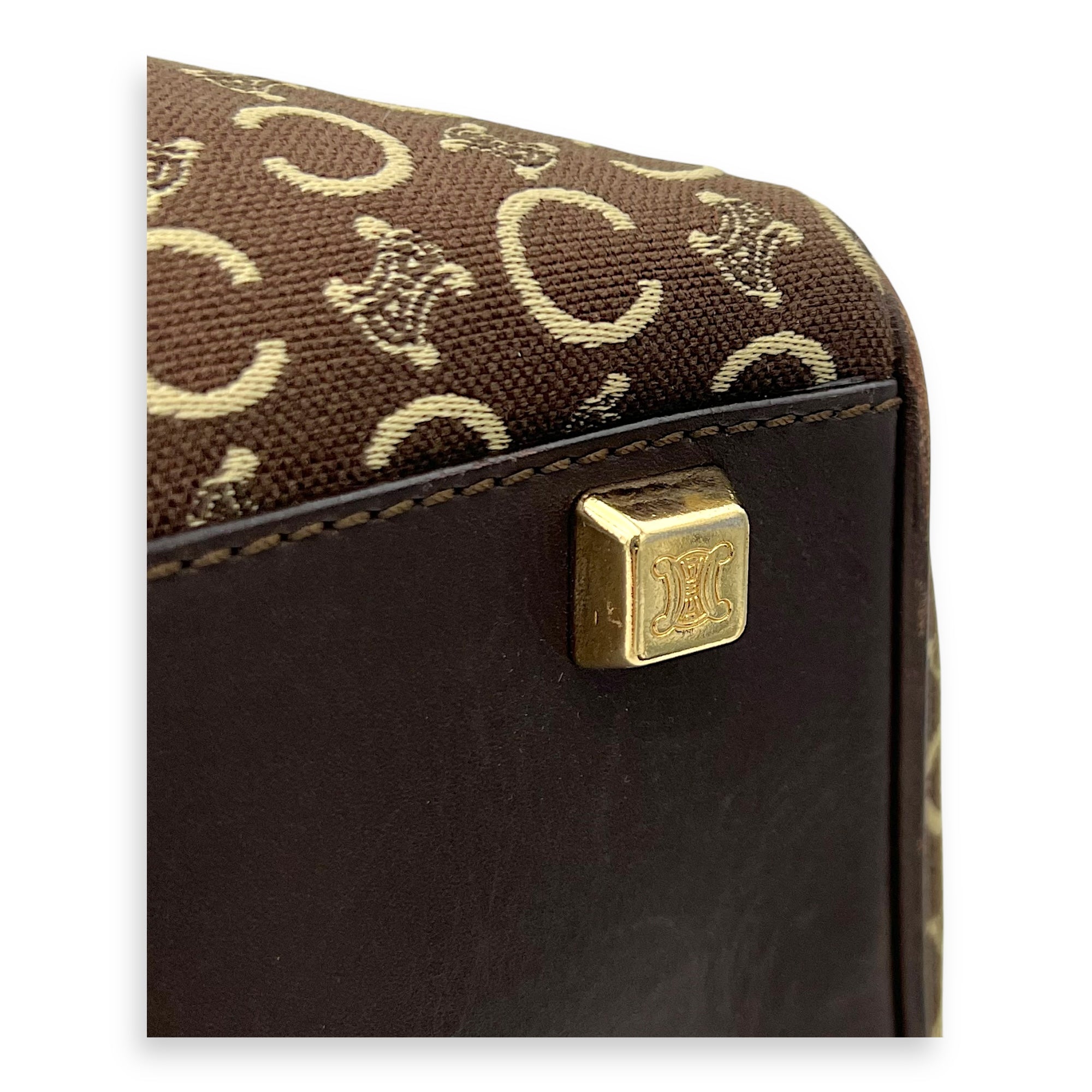 Macadam Brown Tote Bag in Canvas, Gold hardware - Image 10