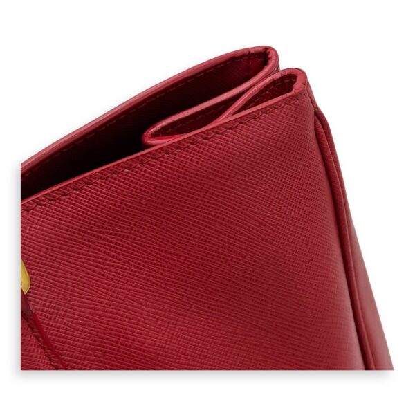Galleria Top Handle Bag Red in Saffiano Leather, Gold hardware - Image 10