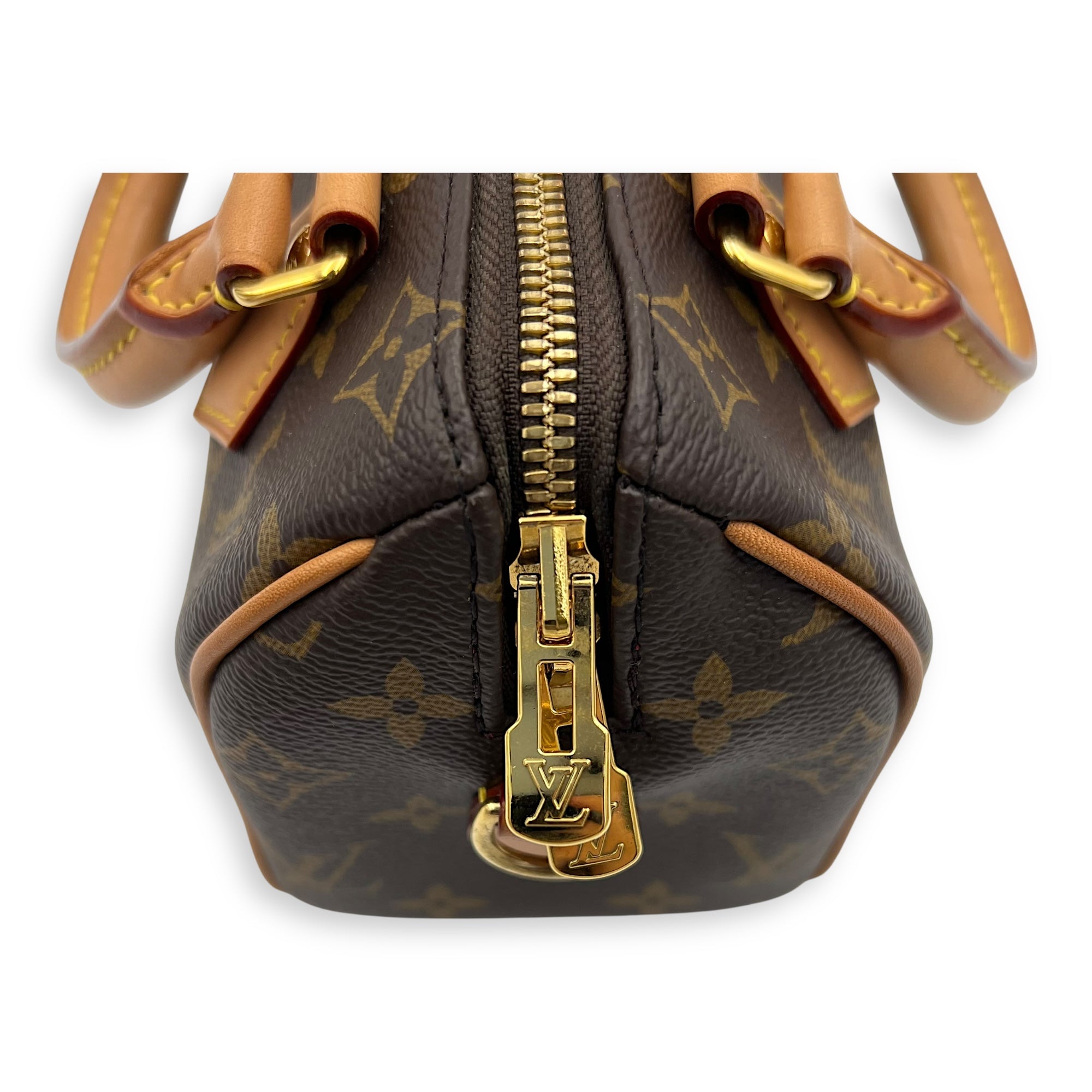 Speedy Bandouliere 20 Brown Top Handle Bag in Monogram Coated Canvas, Gold hardware - Image 10