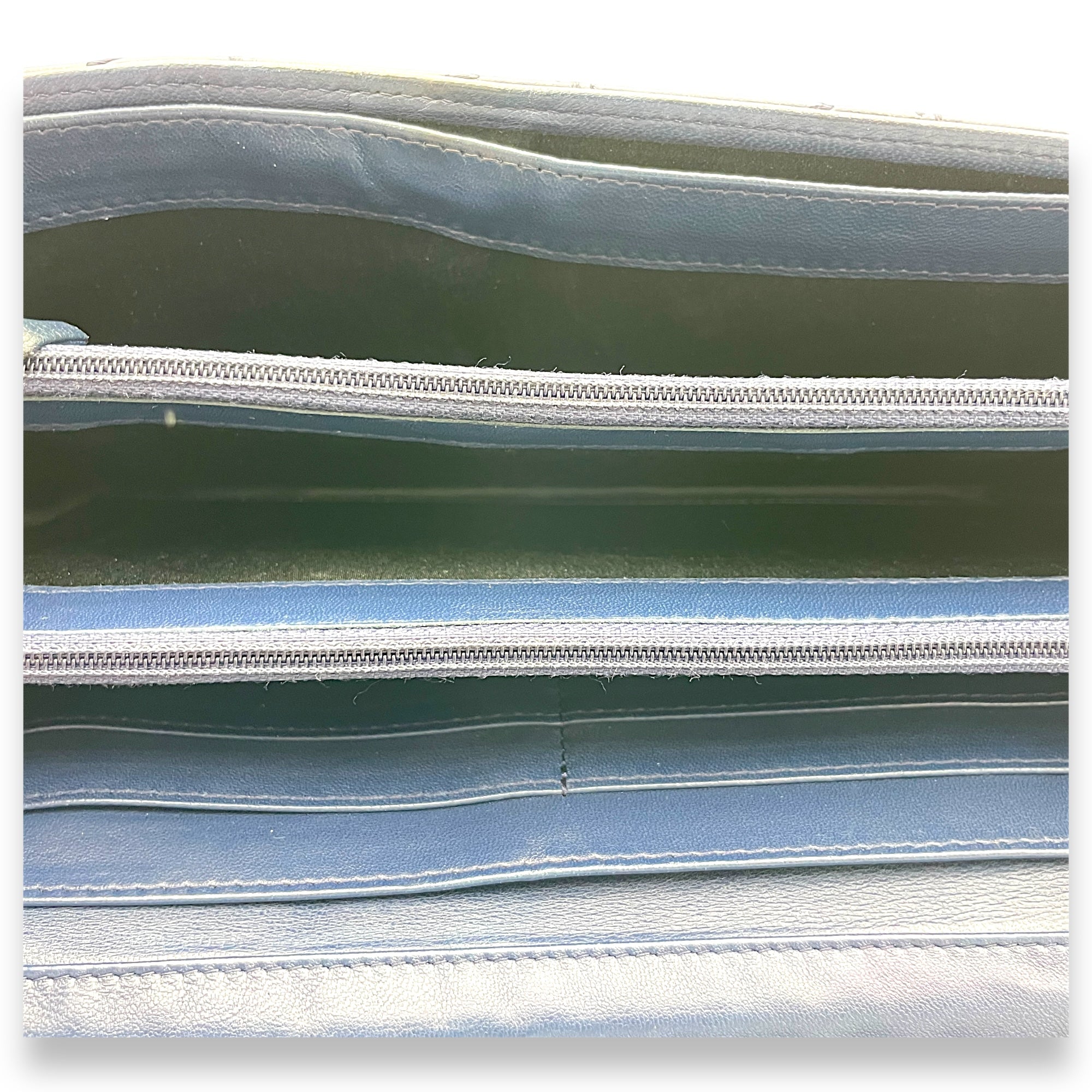 Ultimate Stitch Blue Wallet On Chain in Lambskin, Silver hardware - Image 11