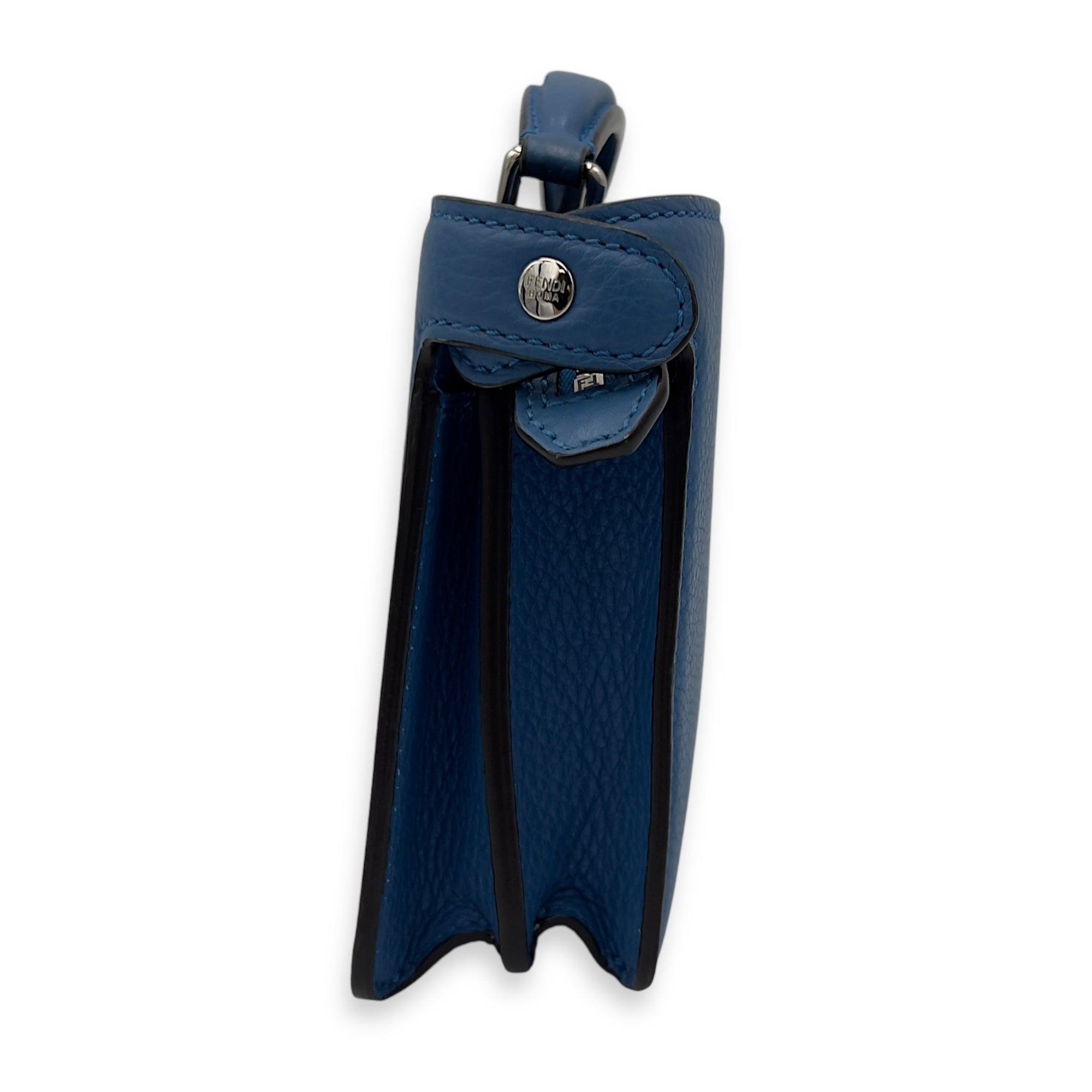 ISeeU Petite Blue Top Handle Bag in Calfskin, Silver hardware - Image 4