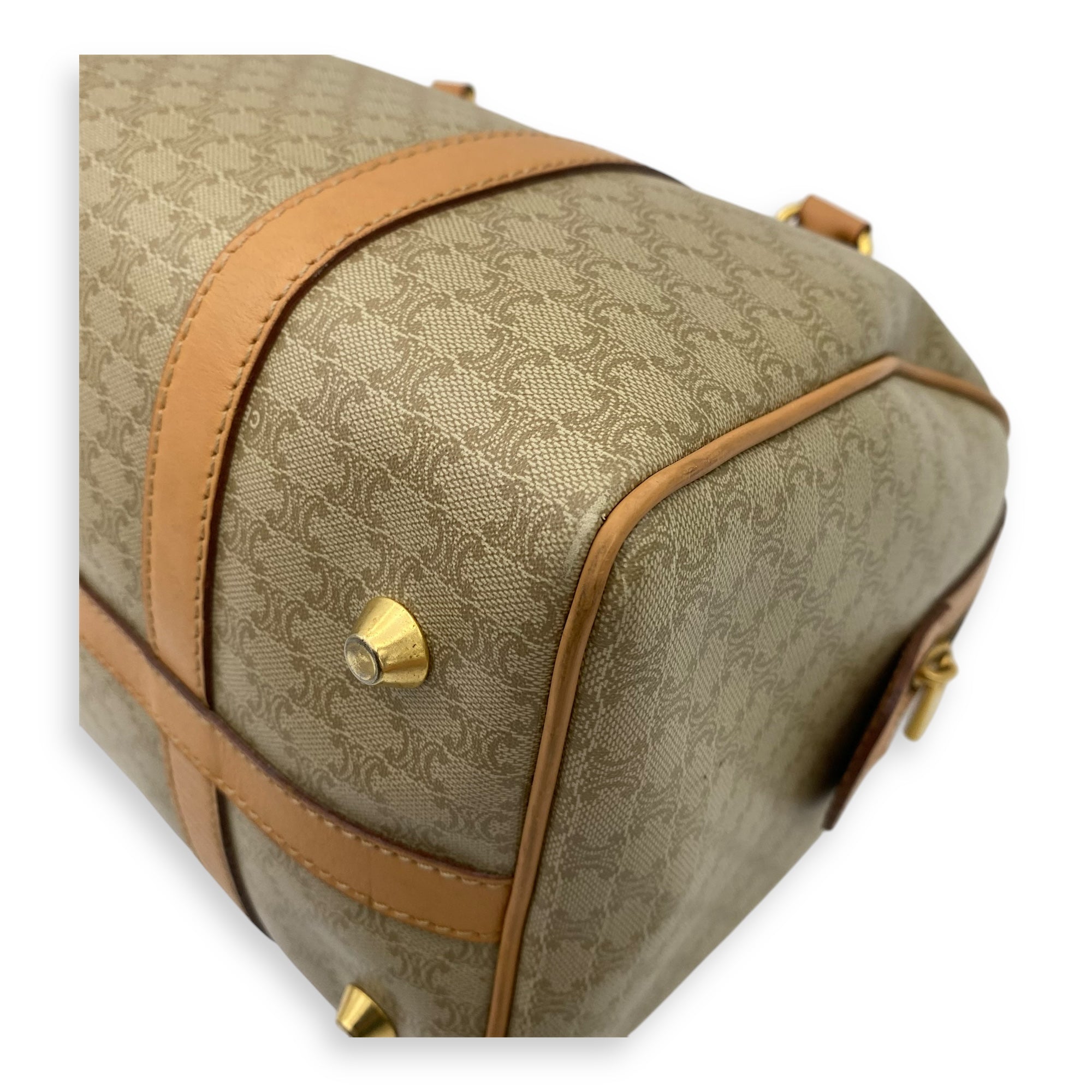Macadam Top Handle Bag Beige in Coated Canvas, Gold hardware - Image 14