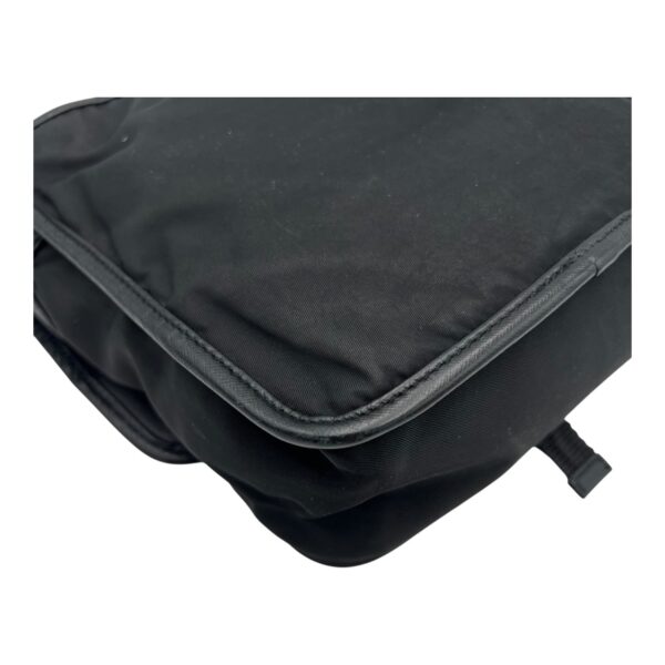 Logo Crossbody Bag Black in Nylon, Silver hardware - Image 11