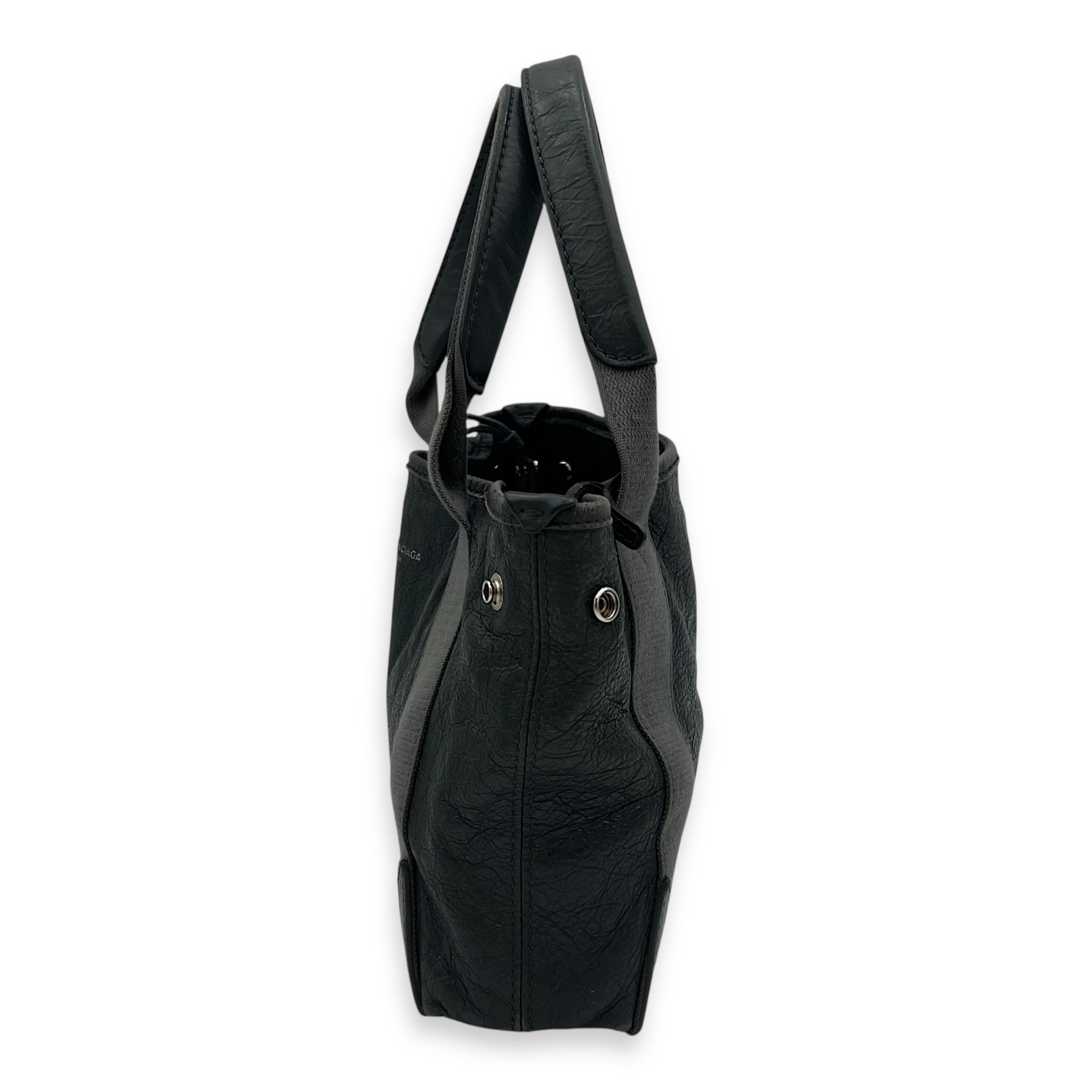 Cabas XS Grey Tote Bag in Calfskin, Silver hardware - Image 5