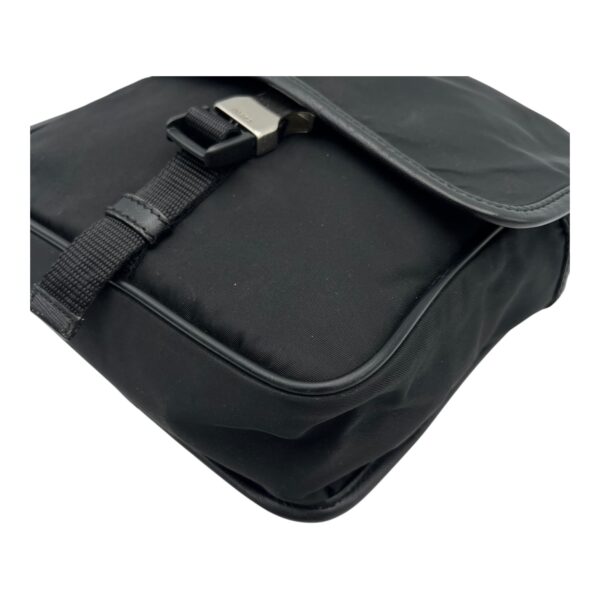 Logo Crossbody Bag Black in Nylon, Silver hardware - Image 10