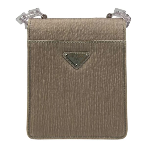 Logo Beige Shoulder Bag in Fabric, Silver hardware