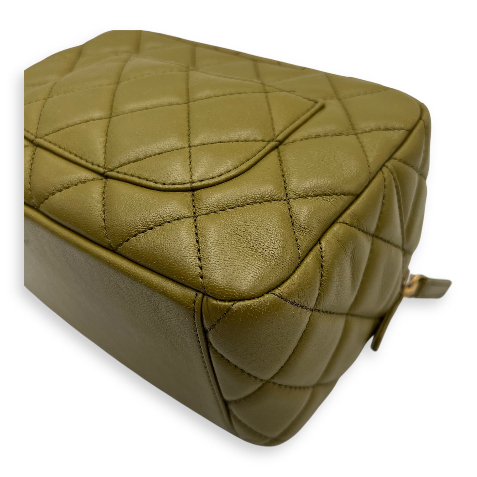 Wenge Wood Green Crossbody Bag in Lambskin, Gold hardware - Image 10