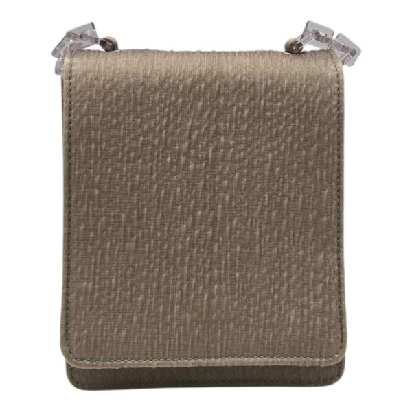 Logo Beige Shoulder Bag in Fabric, Silver hardware - Image 3