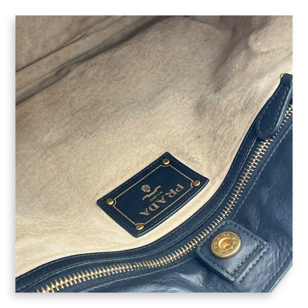 Logo Top Handle Bag Black in Calfskin, Gold hardware - Image 15