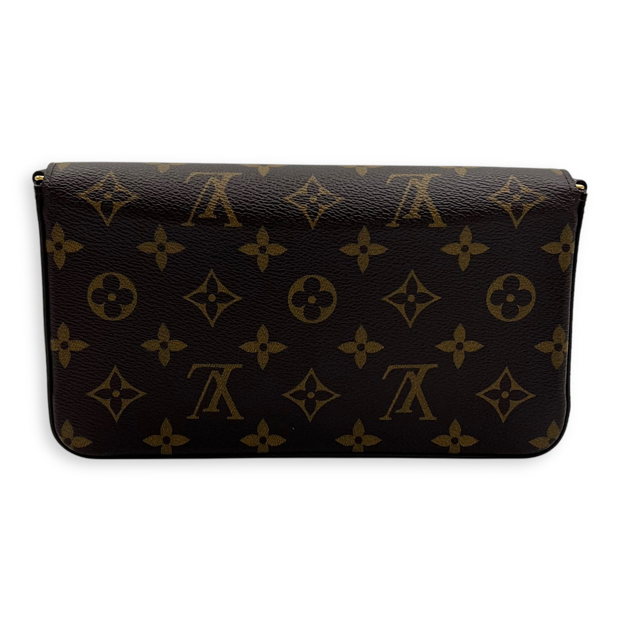 Vivienne Christmas Felicie Brown Wallet On Chain in Monogram Coated Canvas, Gold hardware - Image 3
