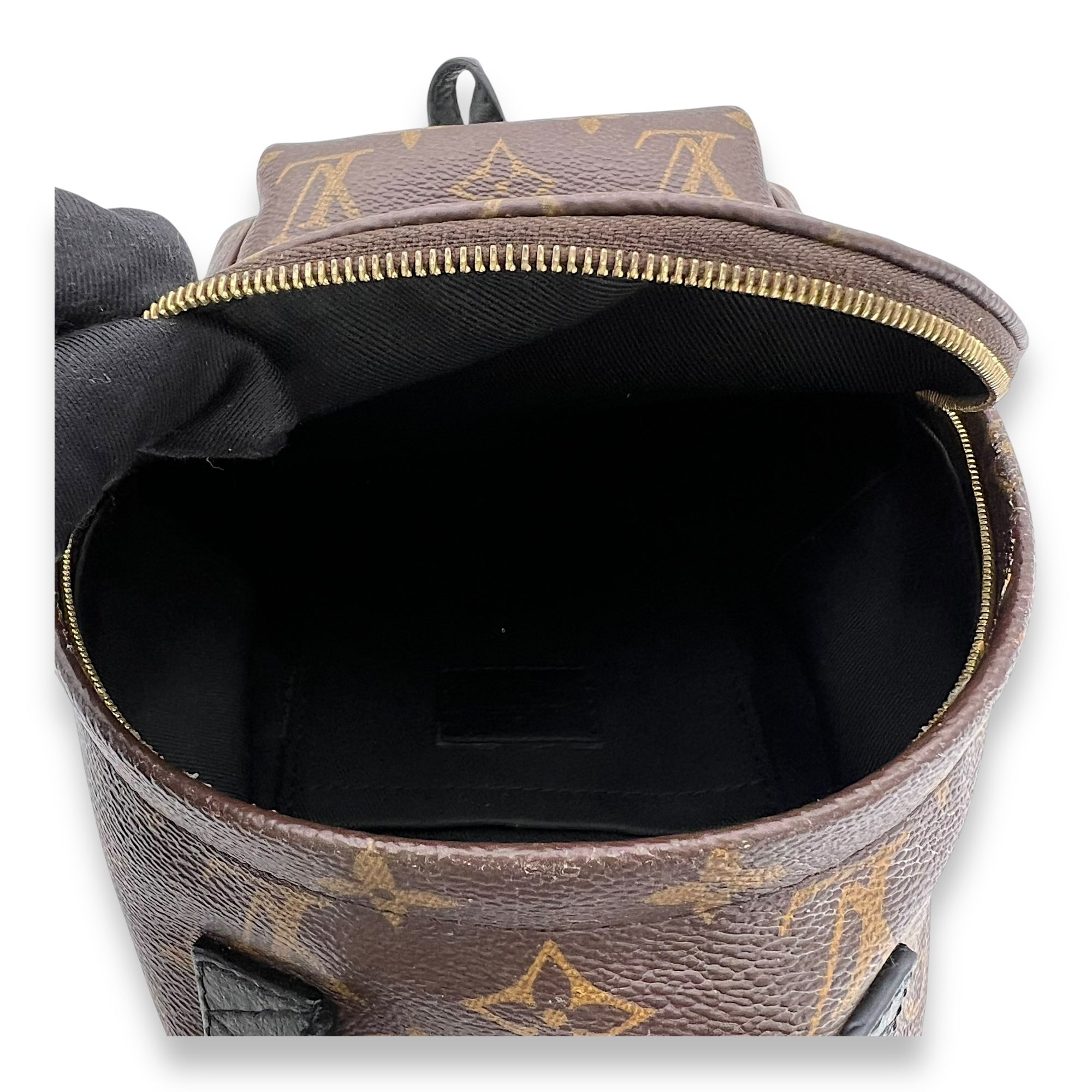 Palm Springs Backpack Brown in Monogram Coated Canvas, Gold hardware - Image 7