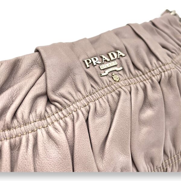 Logo Grey Pouch in Lambskin, Silver hardware - Image 7