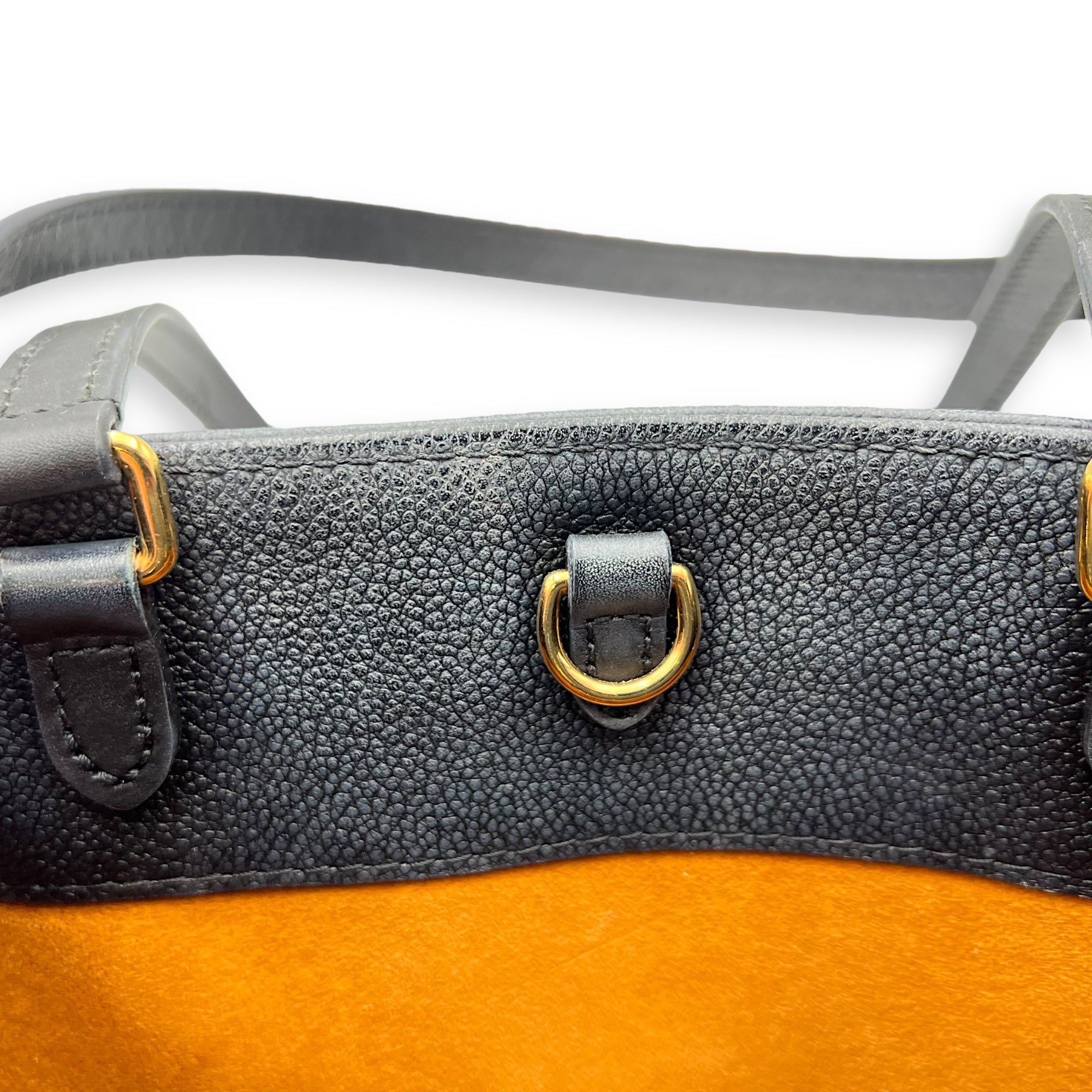OnTheGo MM Black Top Handle Bag in Empreinte Leather, Gold hardware - Image 18