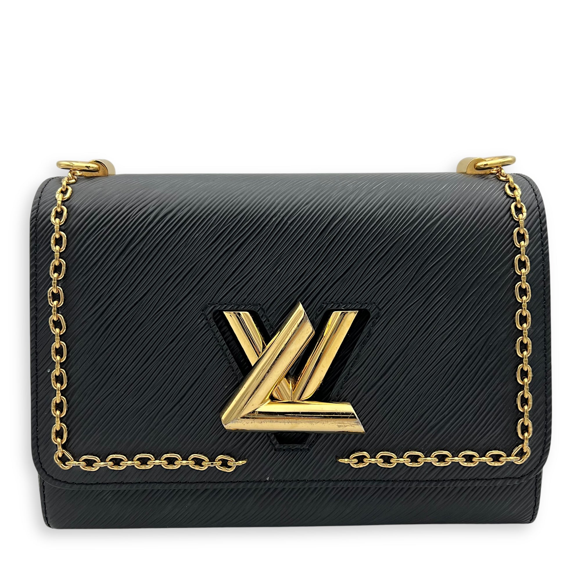 Twist Crossbody Bag MM Black in Epi Leather, Gold hardware