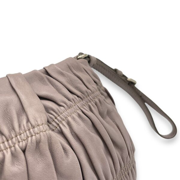 Logo Grey Pouch in Lambskin, Silver hardware - Image 10