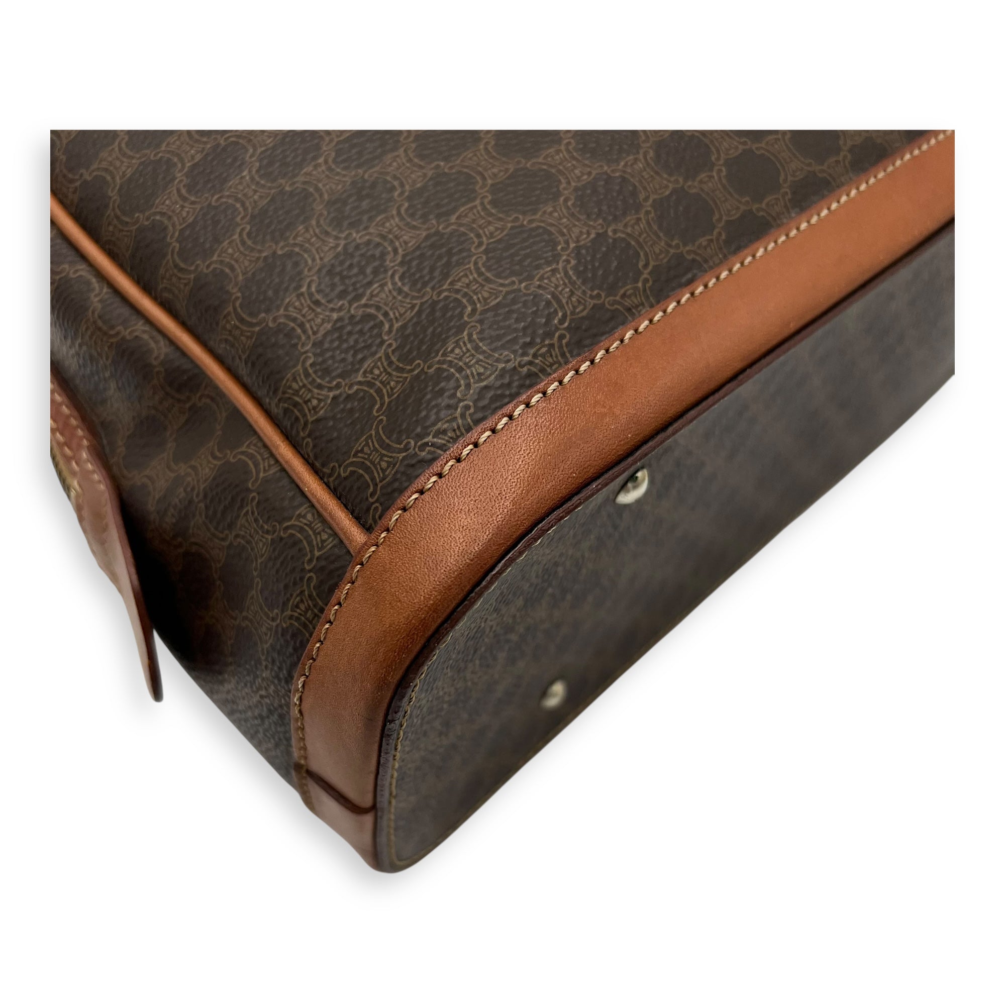 Macadam Top Handle Bag Brown in Coated Canvas, Gold hardware - Image 17