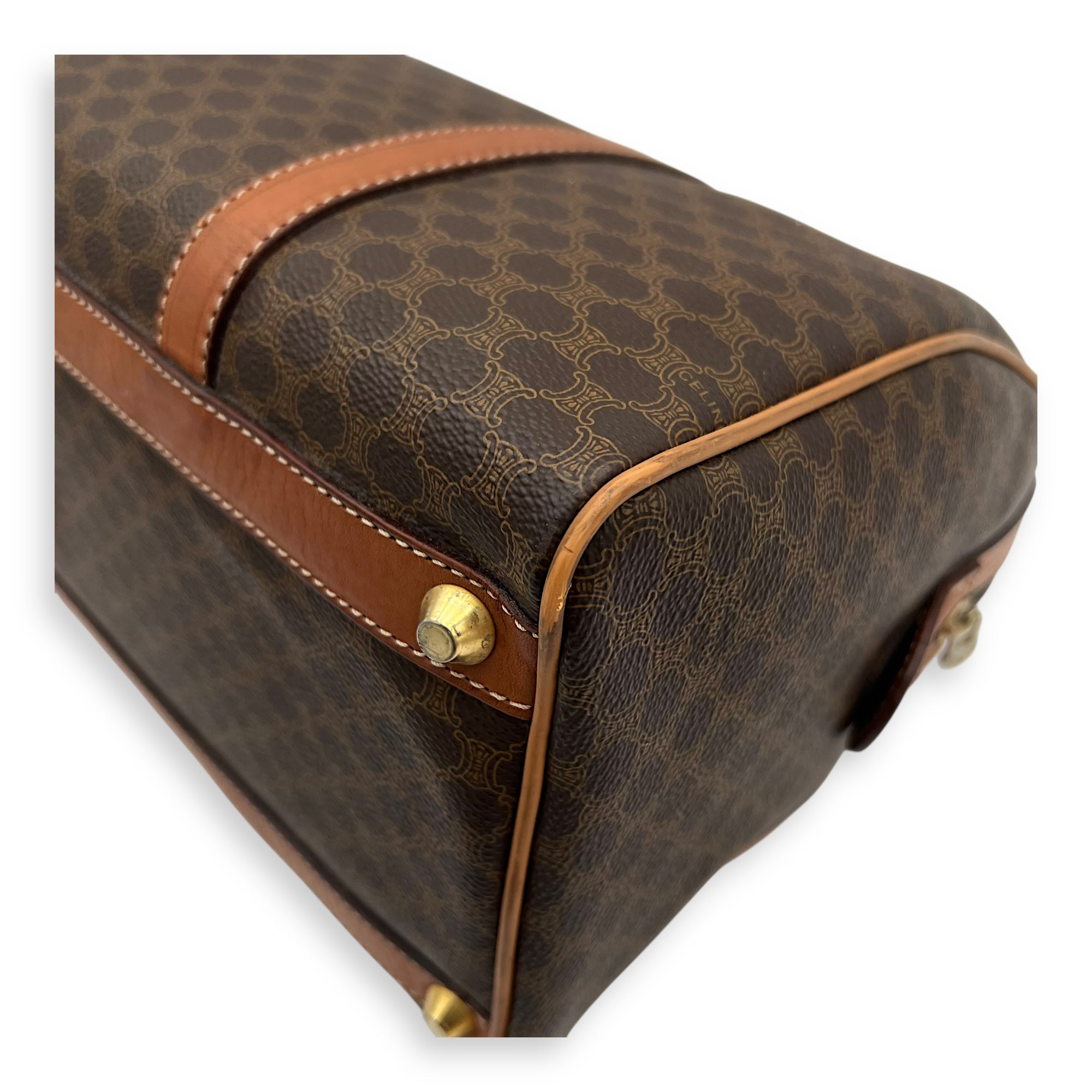 Macadam Top Handle Bag Brown in Coated Canvas, Gold hardware - Image 17