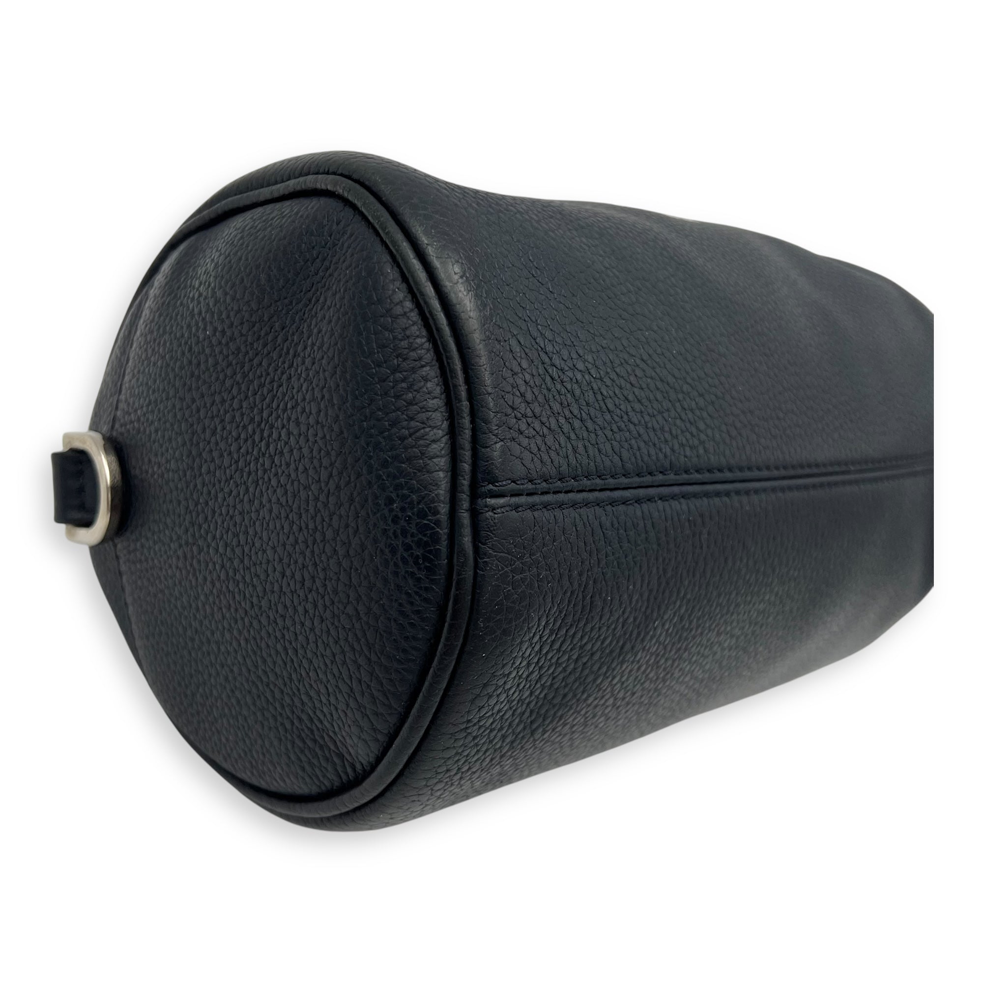 Roller Blue Crossbody Bag in Calfskin, Silver hardware - Image 8