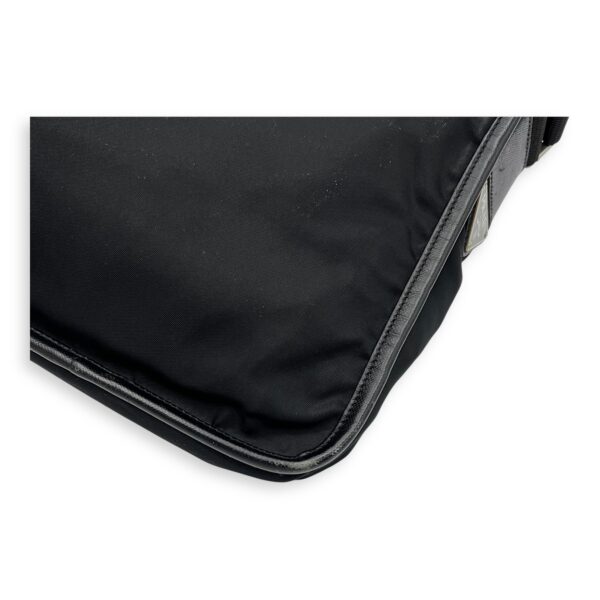 Logo Messenger Black in Nylon, Silver hardware - Image 16