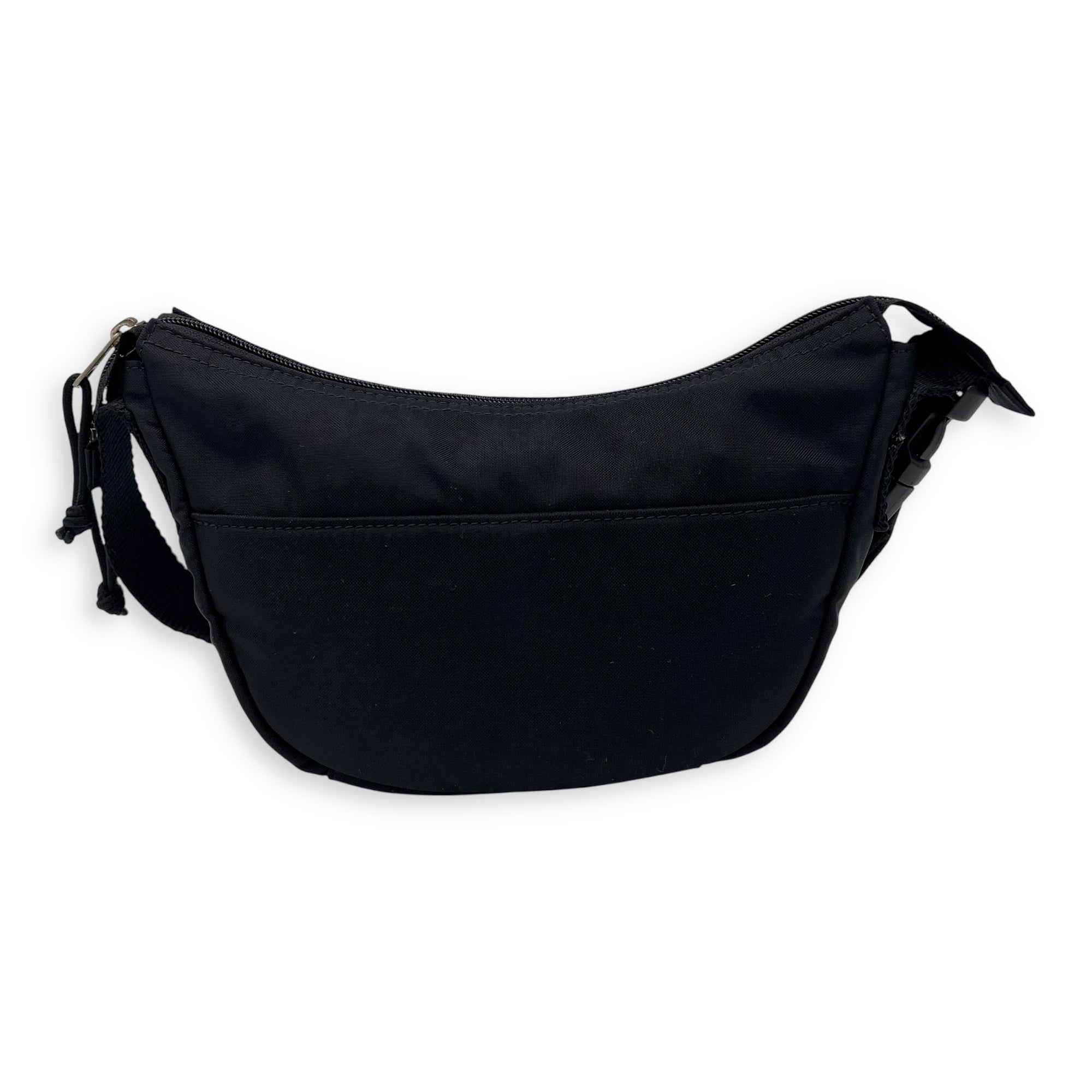 Logo Shoulder Bag Black in Canvas, Silver hardware - Image 3