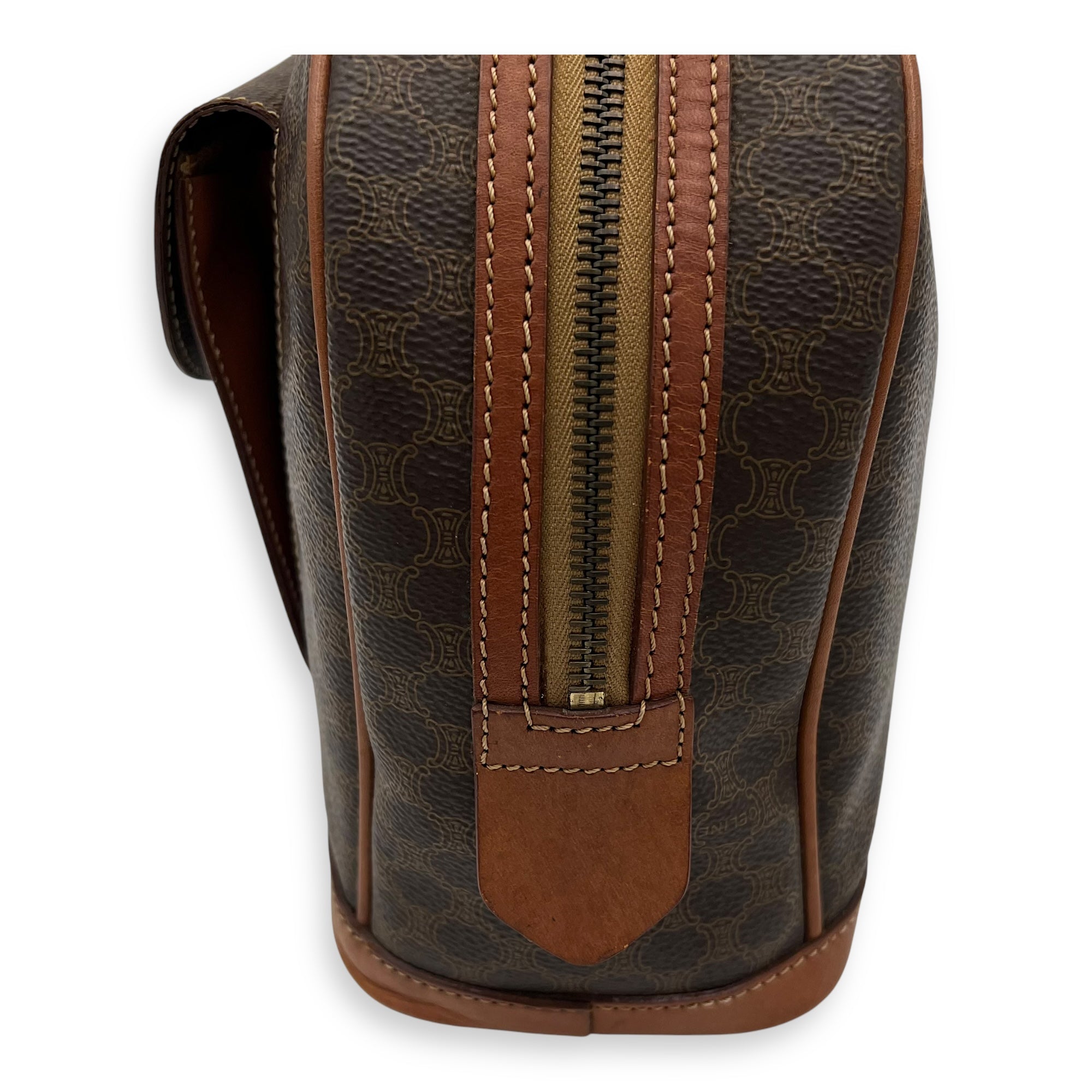 Macadam Top Handle Bag Brown in Coated Canvas, Gold hardware - Image 11
