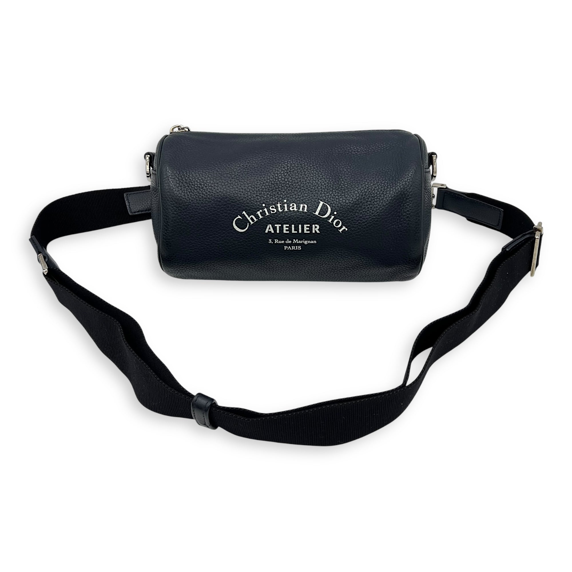 Roller Blue Crossbody Bag in Calfskin, Silver hardware - Image 12