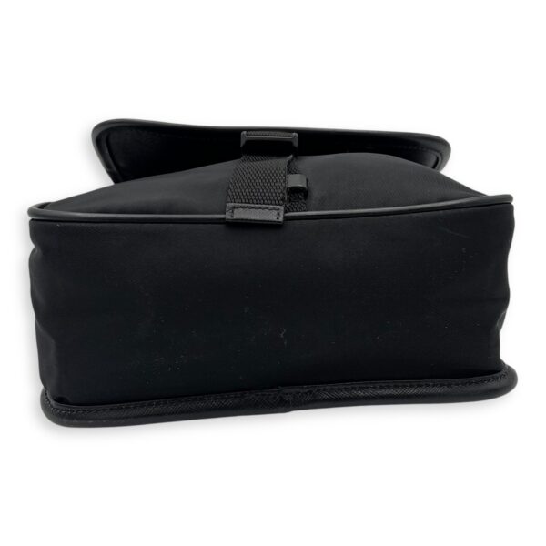 Logo Messenger Black in Nylon, Silver hardware - Image 6