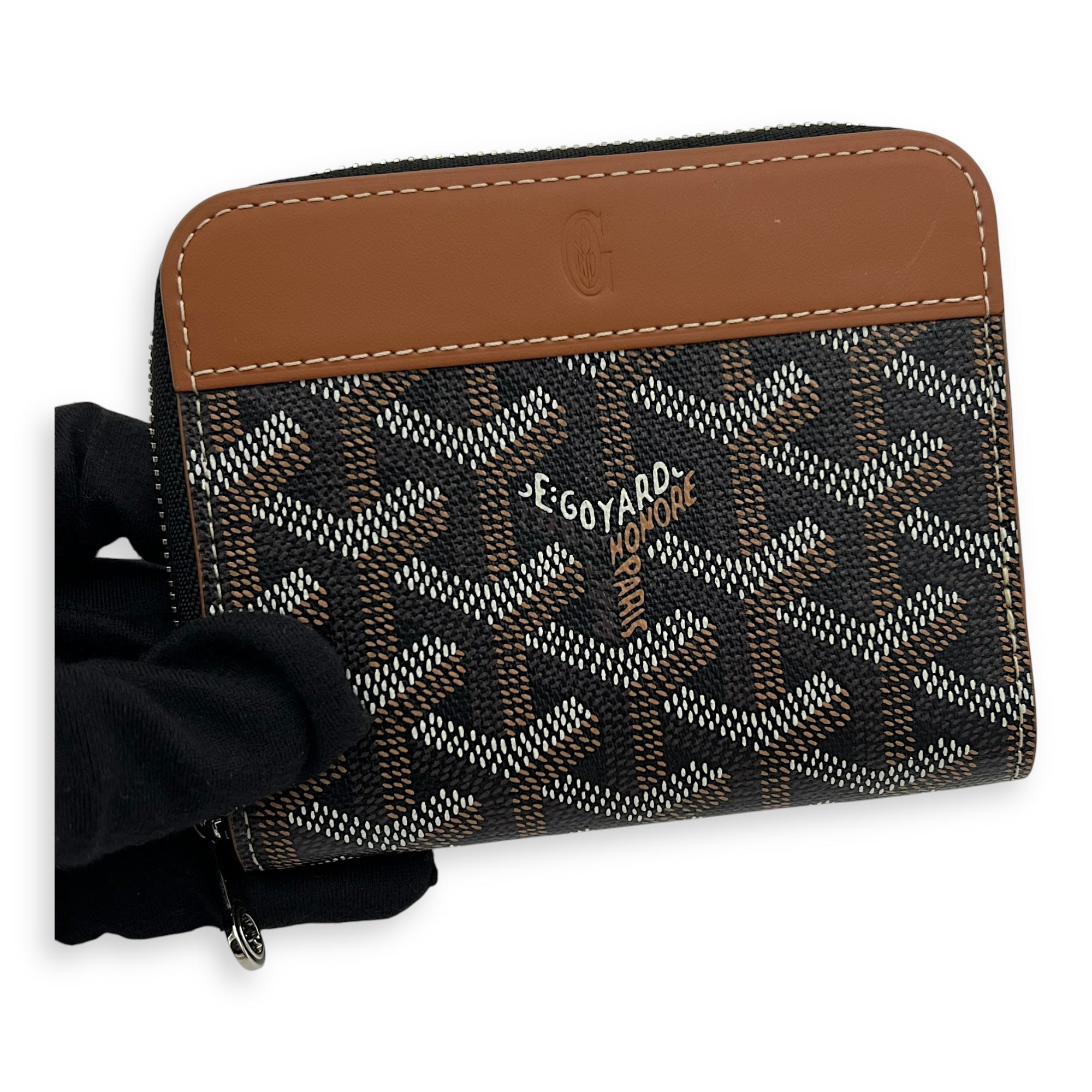 Matignon Wallet Brown in Coated Canvas, Silver hardware - Image 8