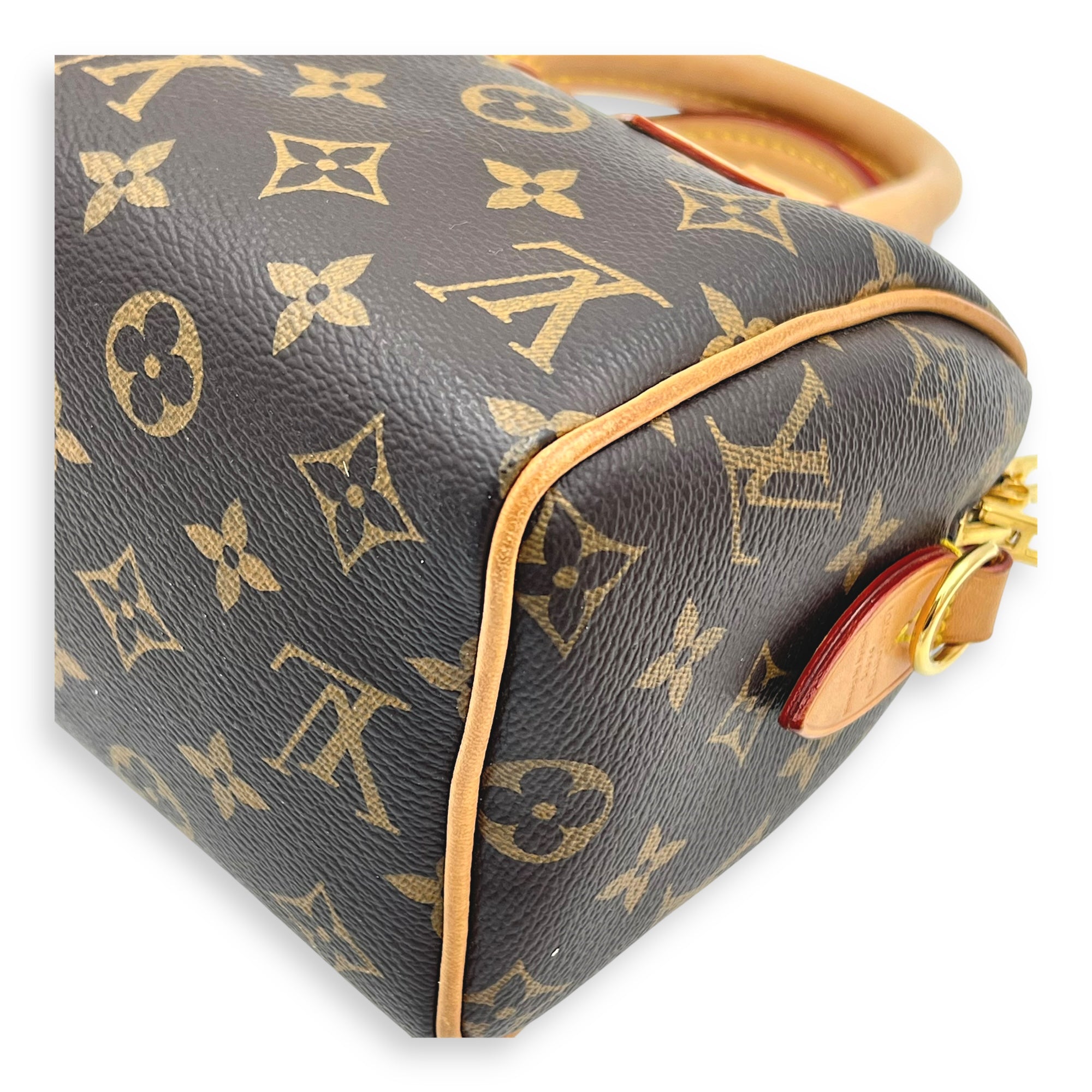 Speedy Top Handle Bag 20 Brown in Monogram Coated Canvas, Gold hardware - Image 7