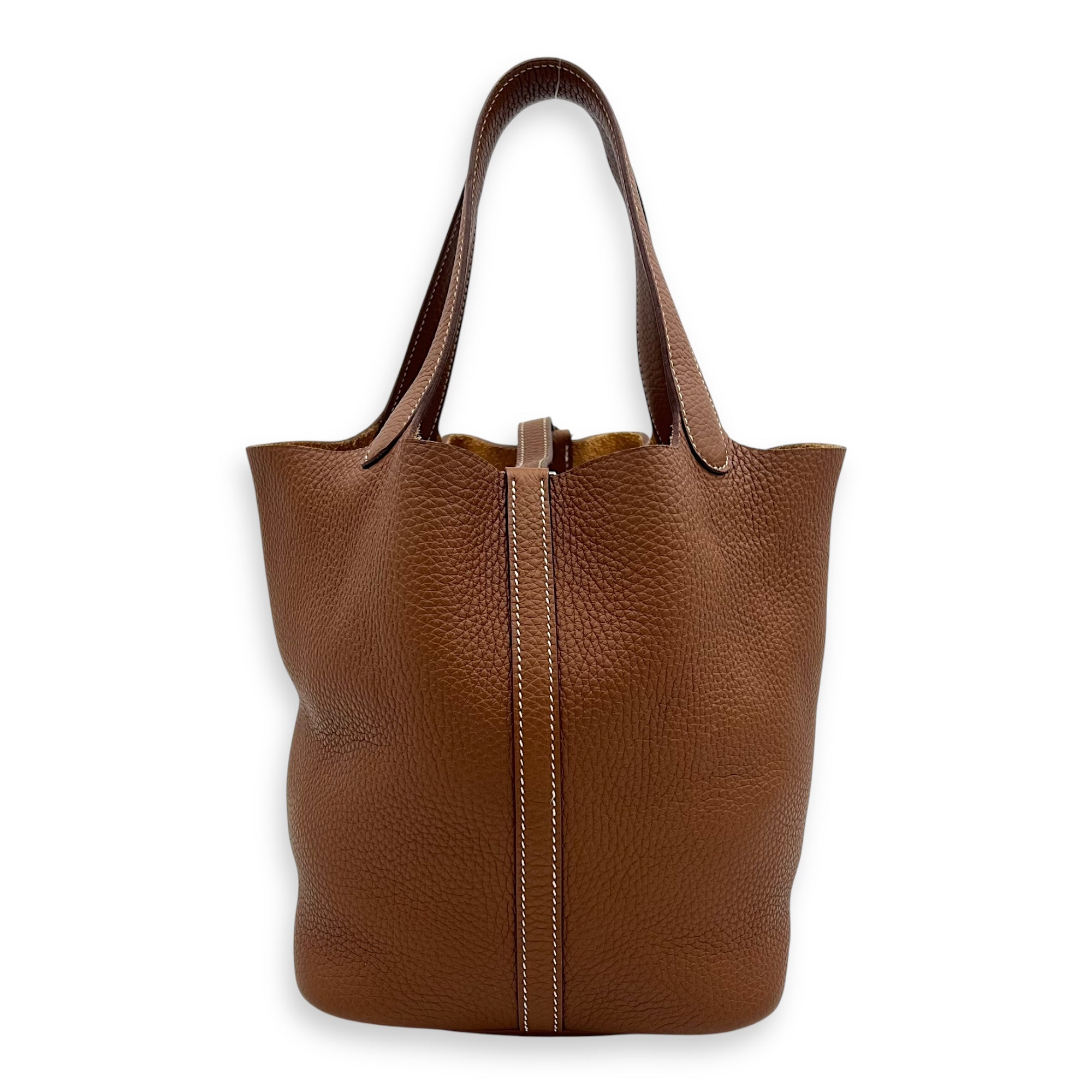 Picotin 22 Gold Top Handle Bag in Clemence, Palladium hardware - Image 3