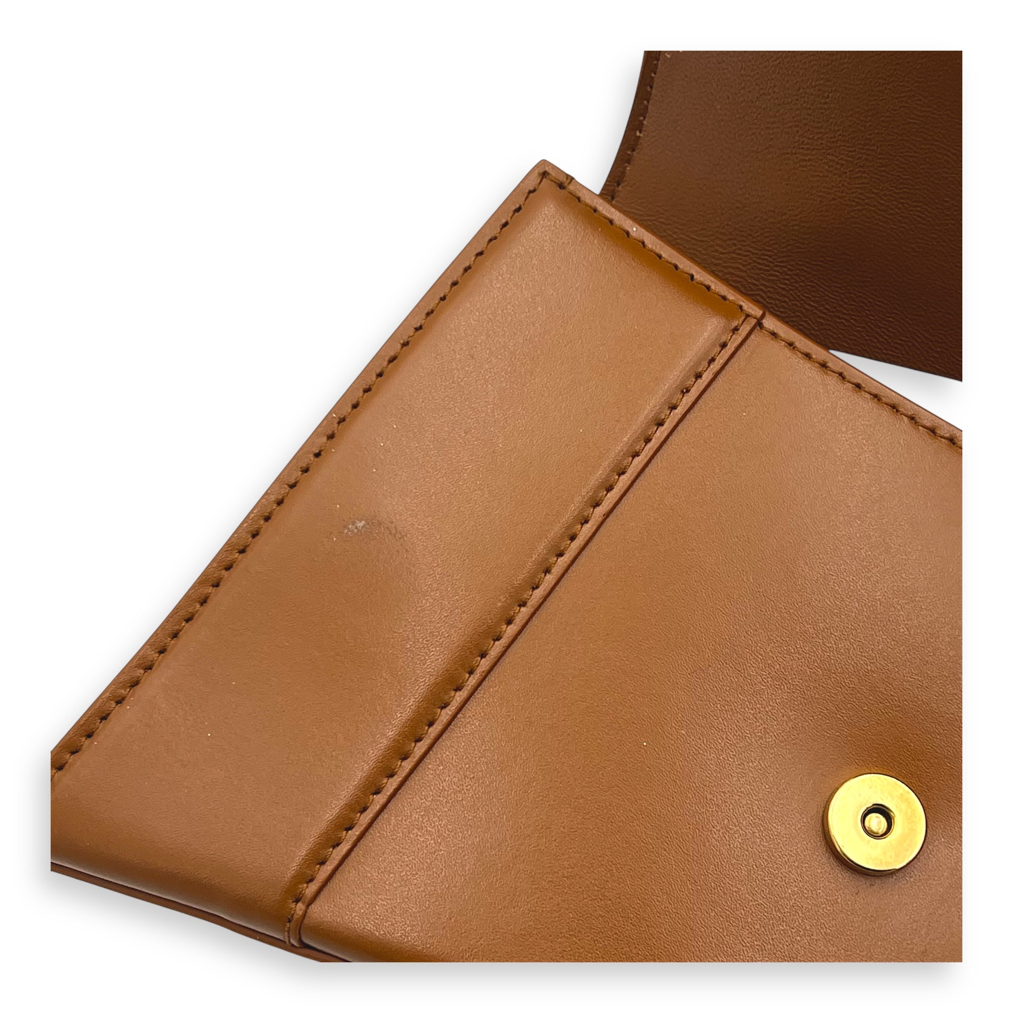 Hourglass Top Handle Bag Small Brown in Calfskin, Gold hardware - Image 17