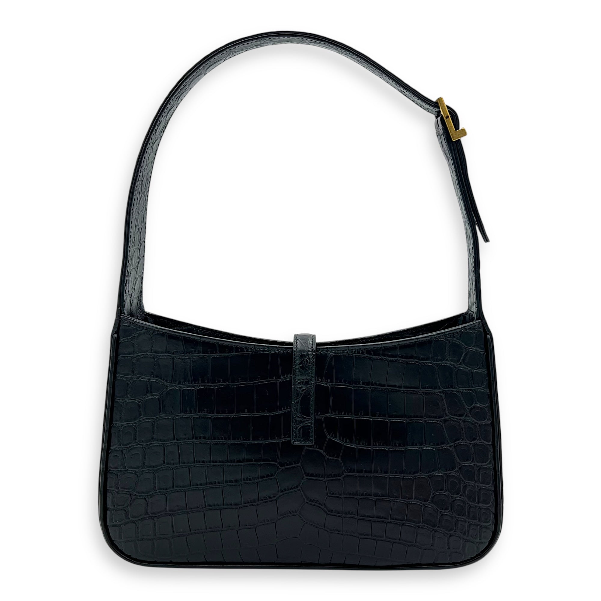 Le 5 A 7 Shoulder Bag Medium Black in Calfskin, Gold hardware - Image 3